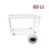 cutie plastic transparent cu capac si roti
